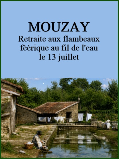 Mouzay retraite aux flambeau féérique au fil de l'eau le 13 juillet